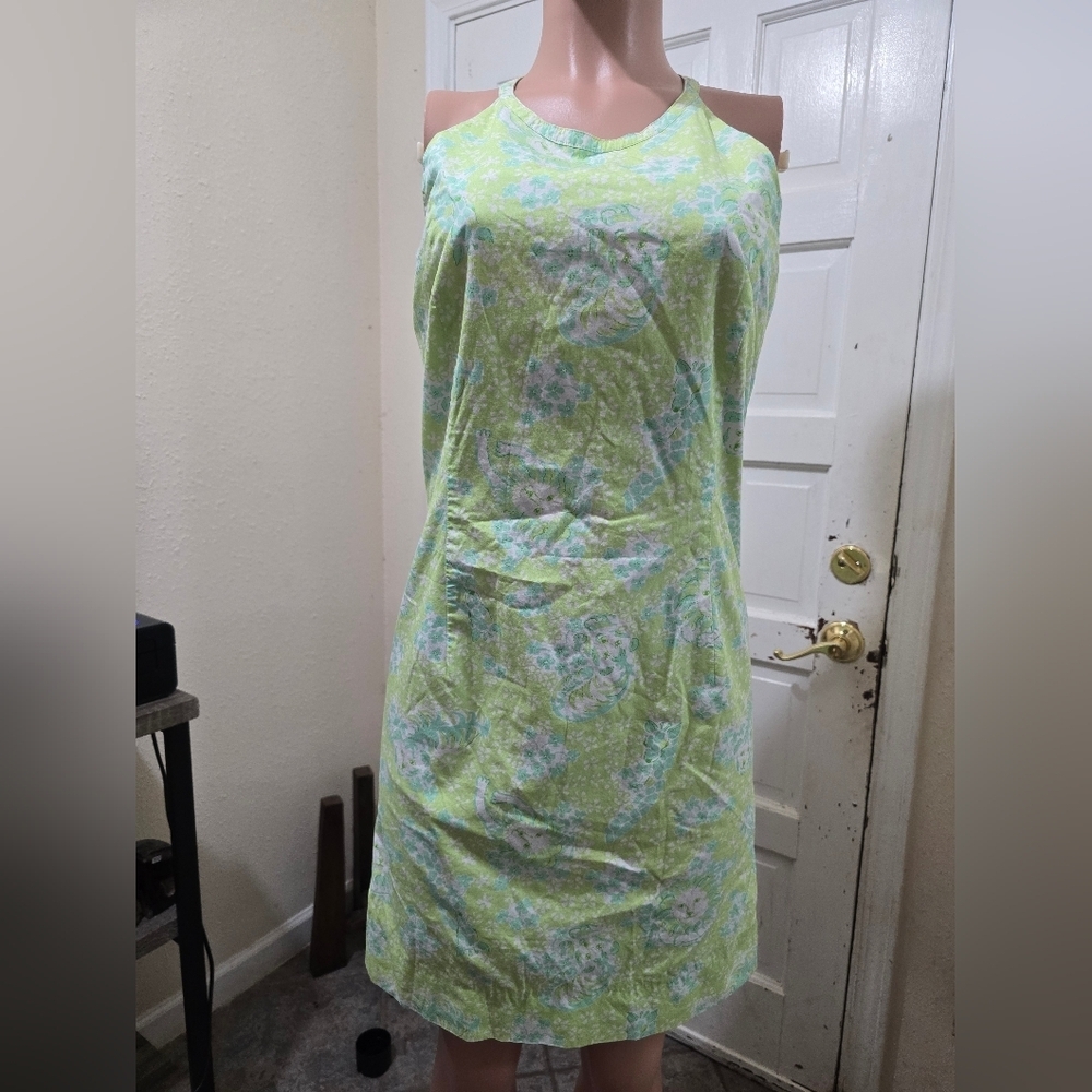Lilly Pulitzer Lime Green Floral Shift Dress